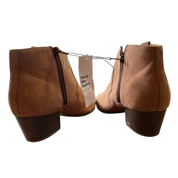 Old Navy Faux-Suede Booties for Women Tan Size 7‎ NWT Water & Stain Repellant - Picture 3 of 7